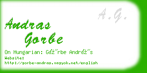 andras gorbe business card