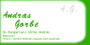andras gorbe business card